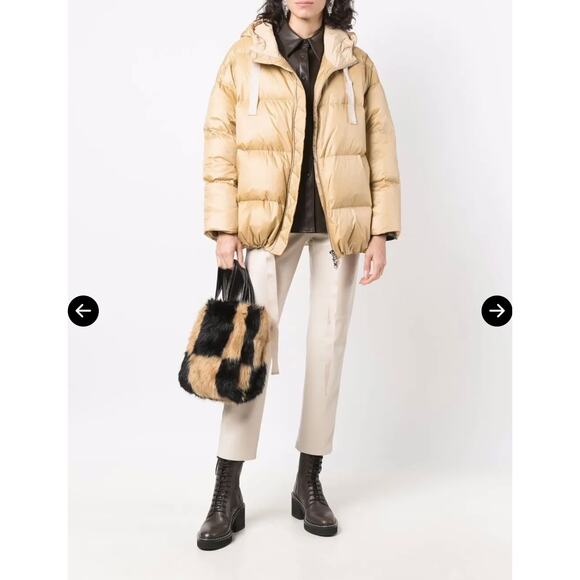 Stand Studio Adeline Beige Puffer Jacket NWT Size 34 - Picture 1 of 6